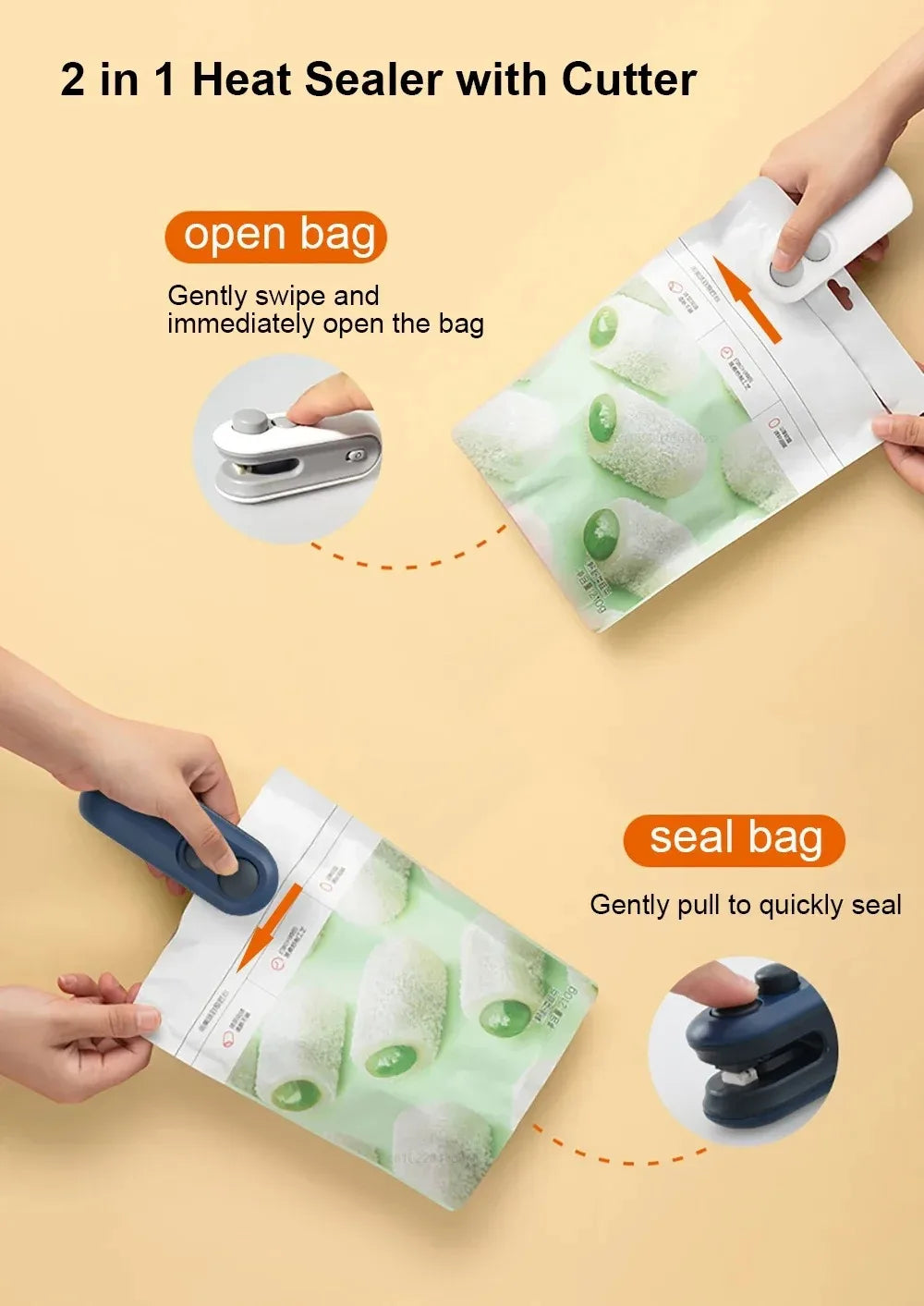 Mini Selador de Embalagens Portátil - Prático e Hermético