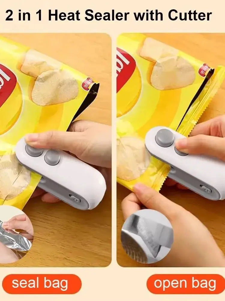 Mini Selador de Embalagens Portátil - Prático e Hermético