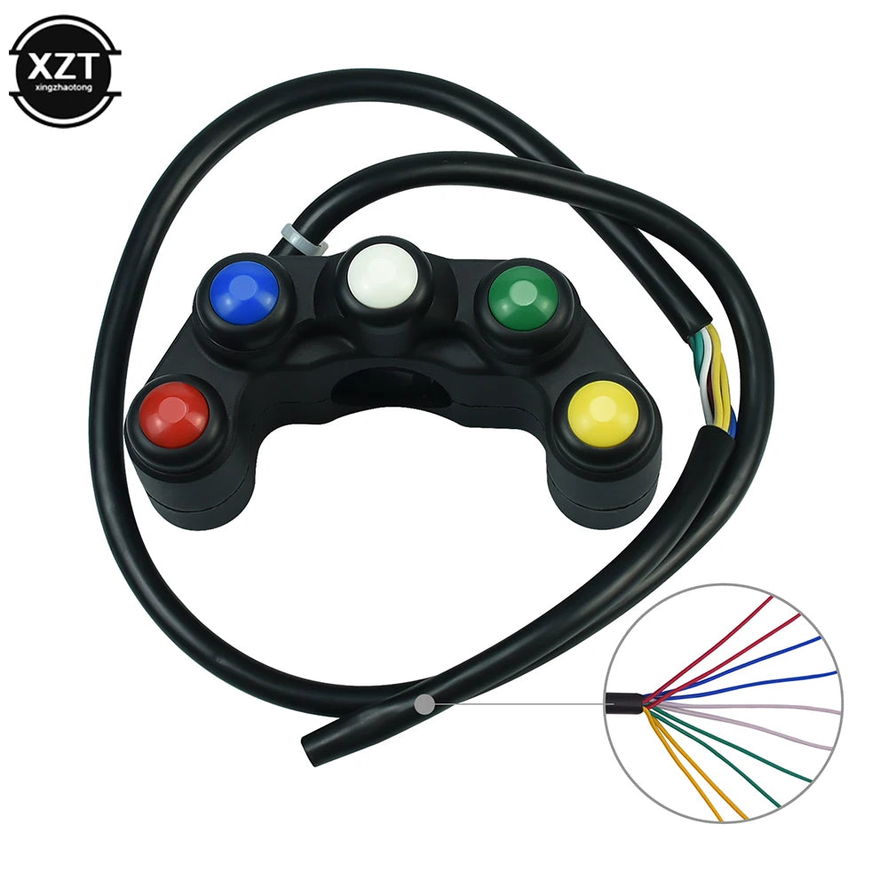 Bloco De Interruptores Para Guidão Moto E Bike Elétrica 5 Funções
